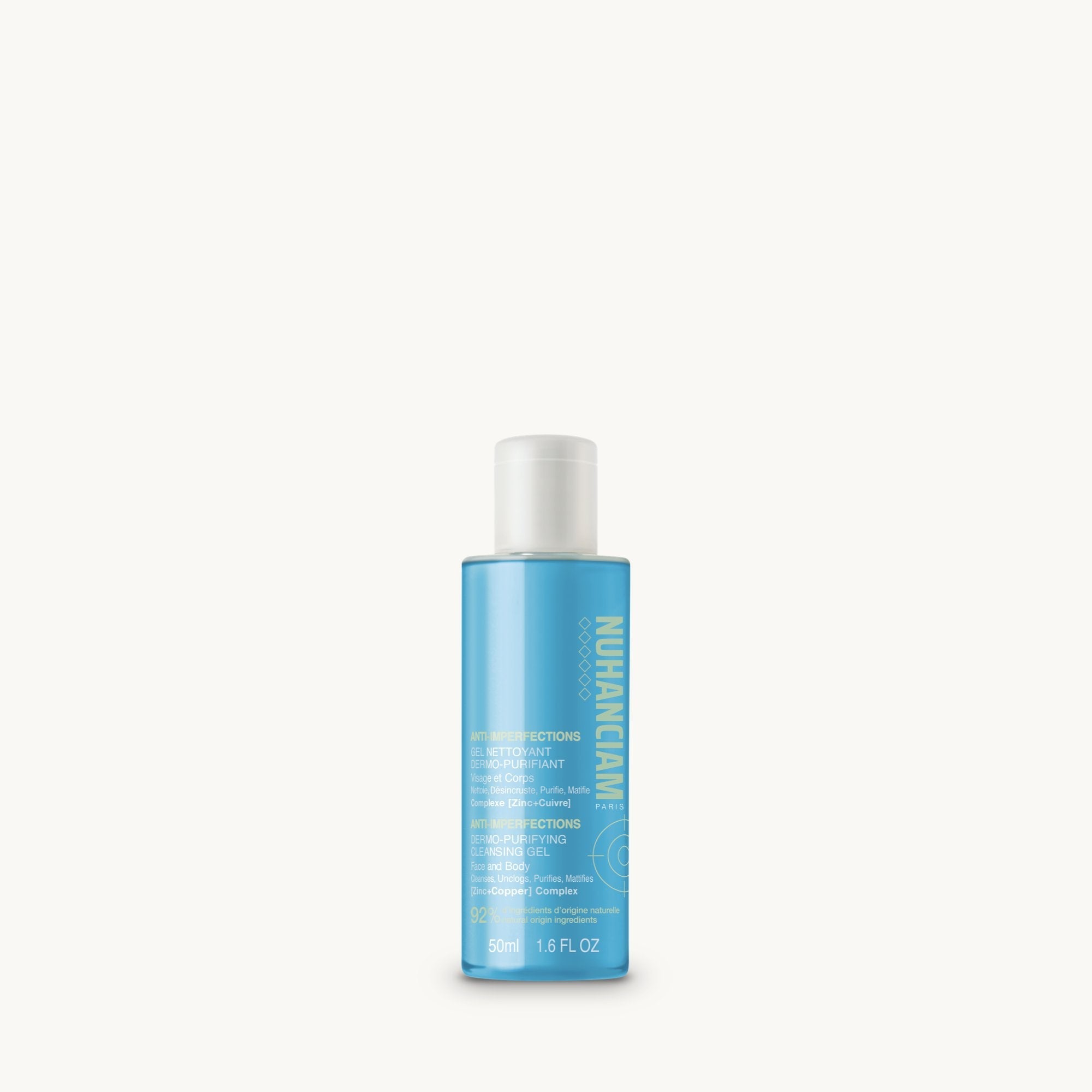 Gel Nettoyant Dermo-Purifiant Visage & Corps - Format Voyage 50 ml NUHANCIAM
