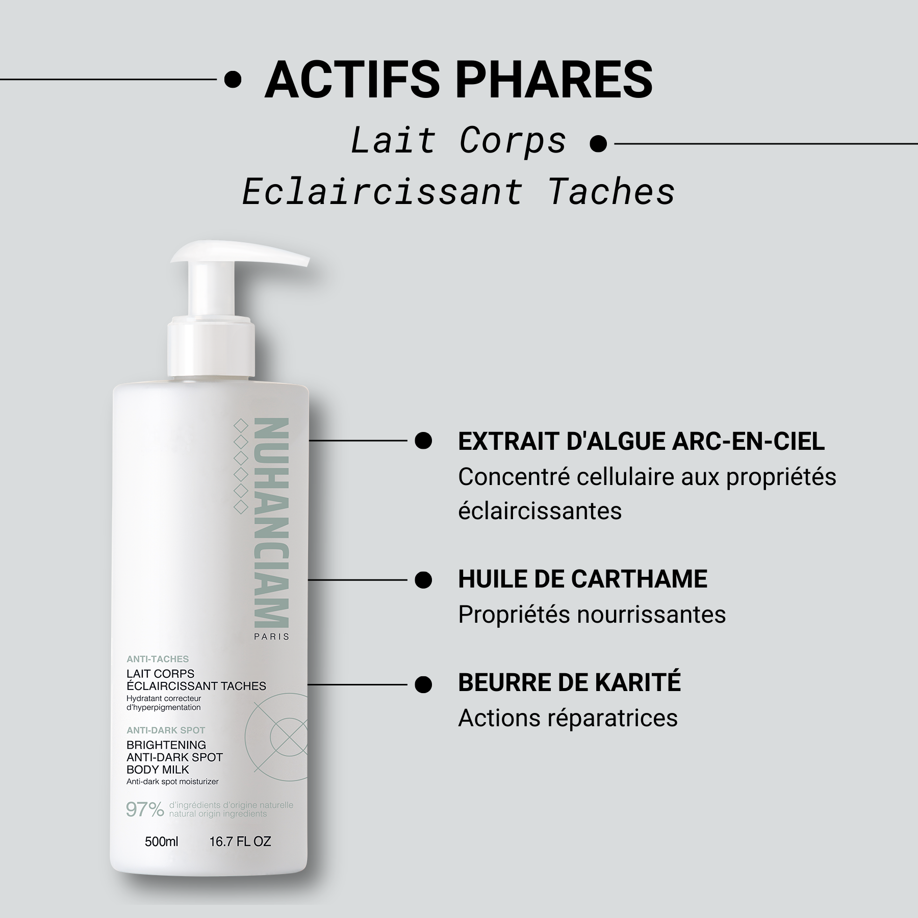 lait corps anti taches brunes naturel