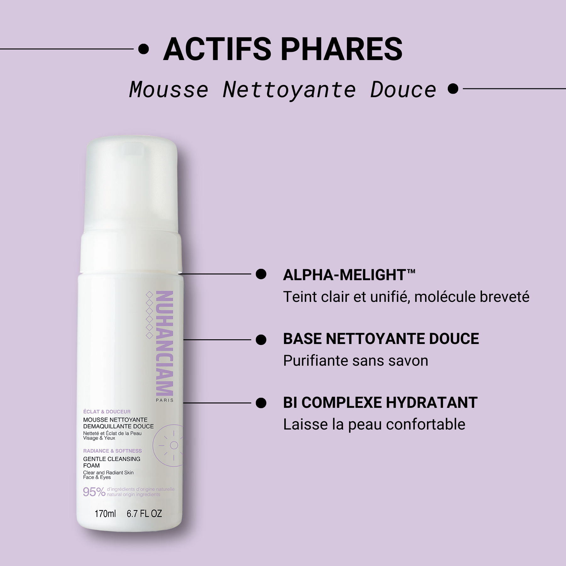 nettoyant moussant visage naturel sans savon